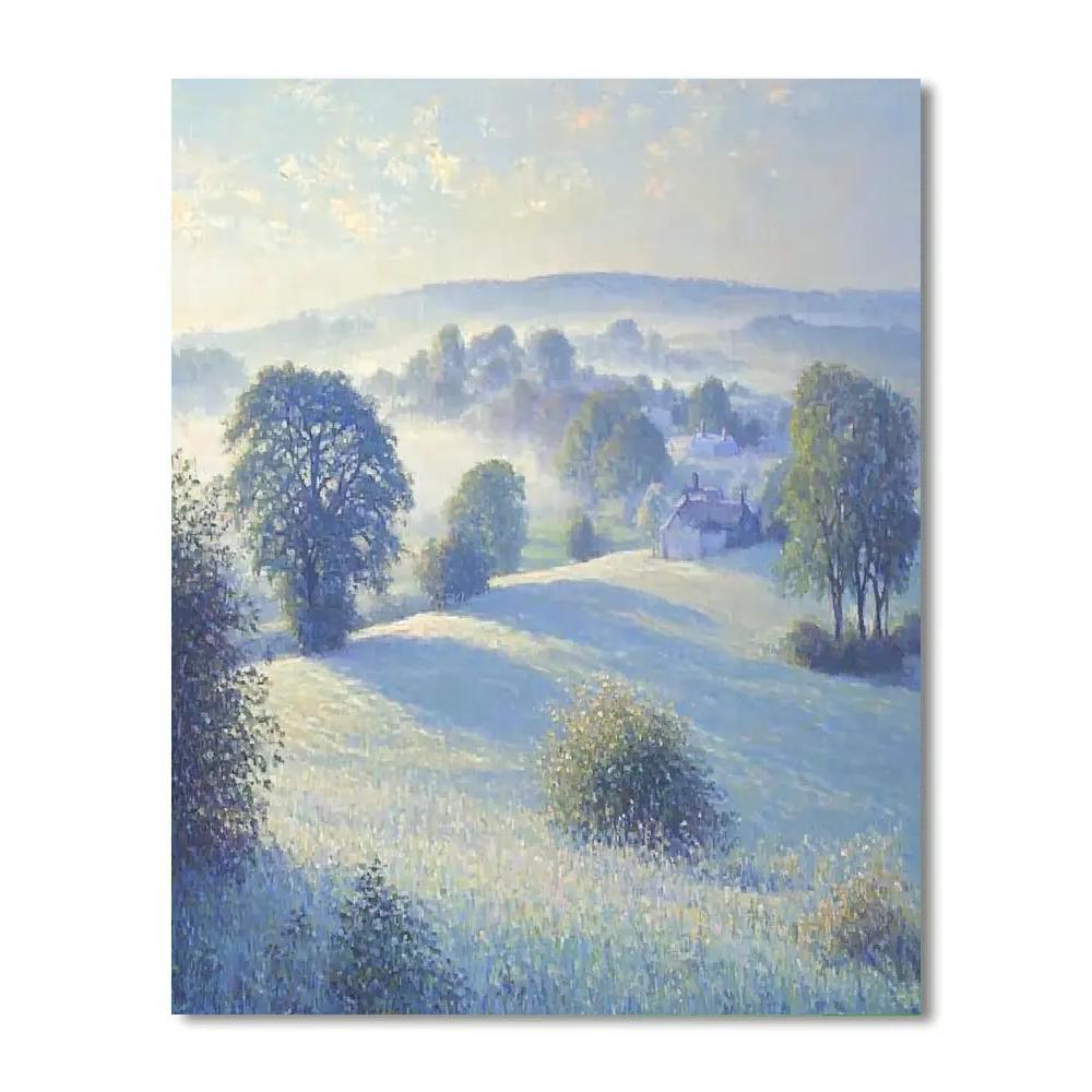 Claude Monet Inspired Morning Fog Landscape DIY paint by numbers