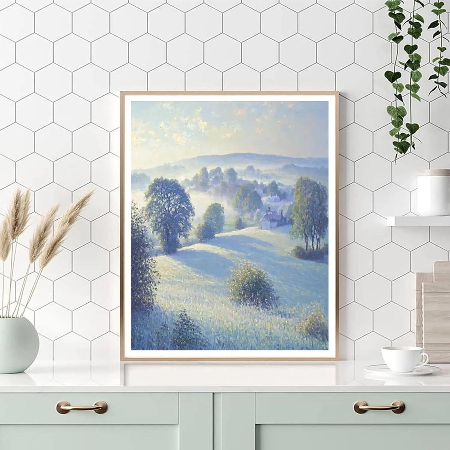 Claude Monet Inspired Morning Fog Landscape DIY paint by numbers