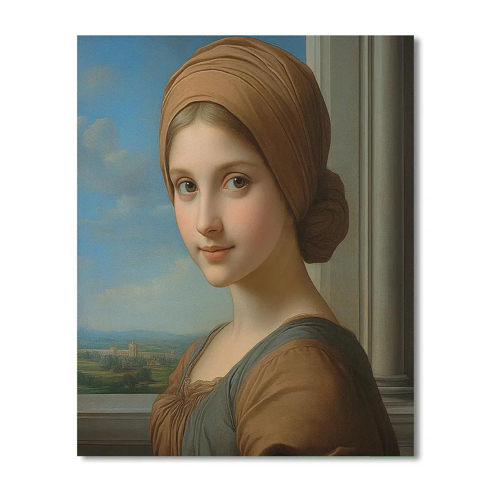 Raphael Inspired Classical Portrait Of A Woman paint by number