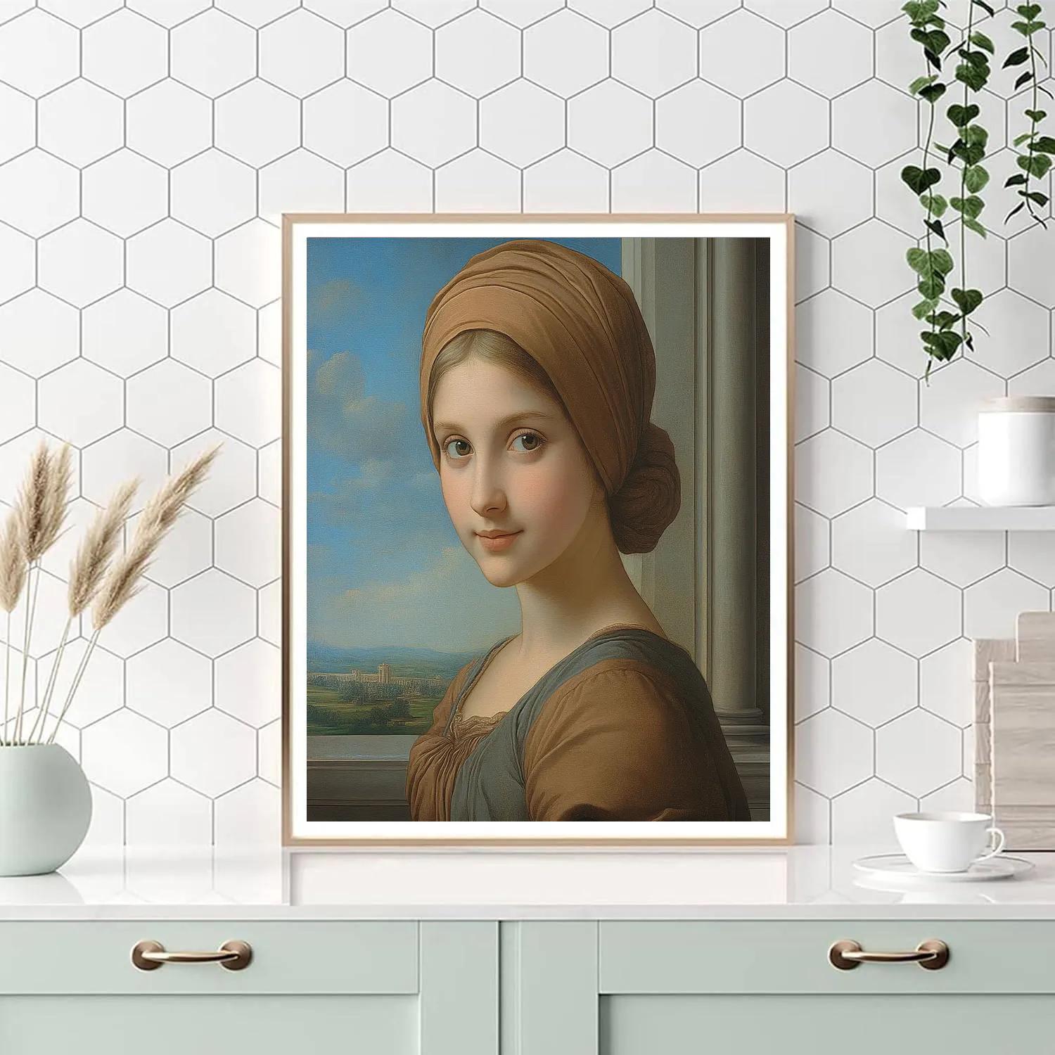 Raphael Inspired Classical Portrait Of A Woman paint by number