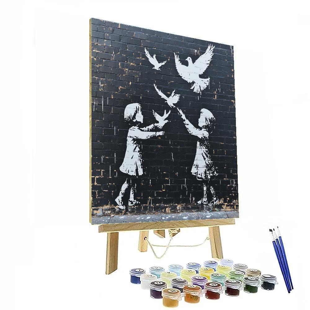 Banksy Inspired Peaceful Street Art paint by numbers