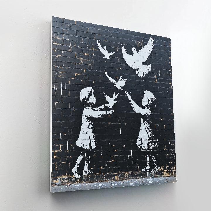 Banksy Inspired Peaceful Street Art paint by numbers