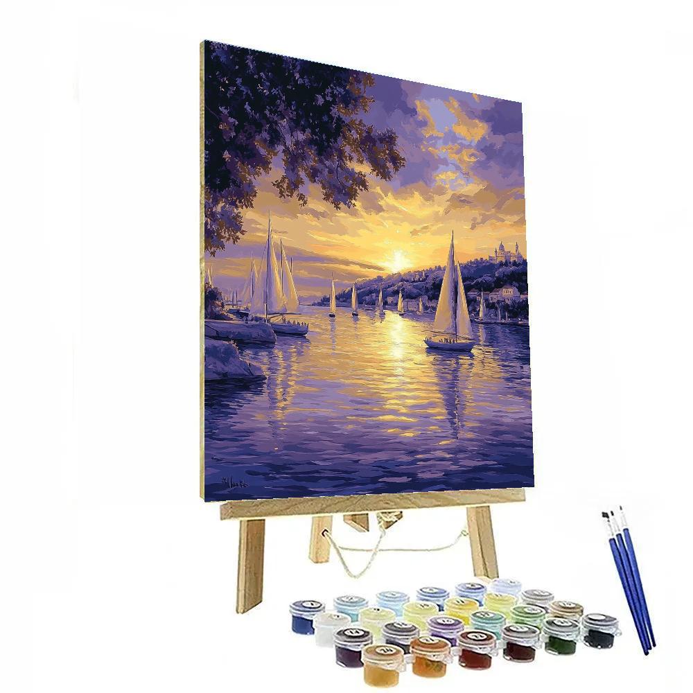 Claude Lorrain Inspired Twilight Harbor Paint by numbers art