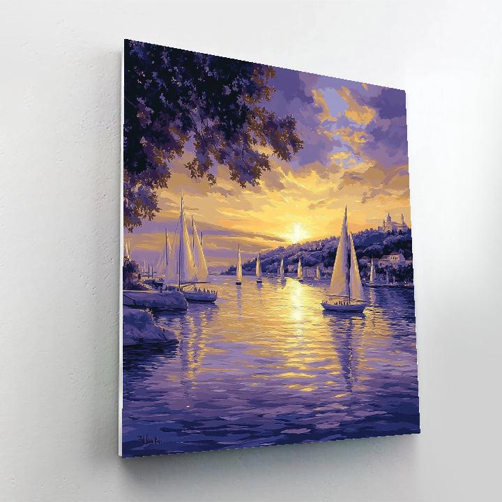 Claude Lorrain Inspired Twilight Harbor Paint by numbers art