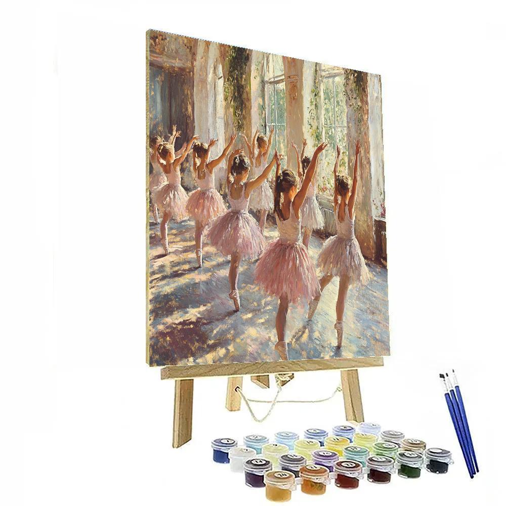 Edgar Degas Inspired Ballet Dancers In Rehearsal paint by number