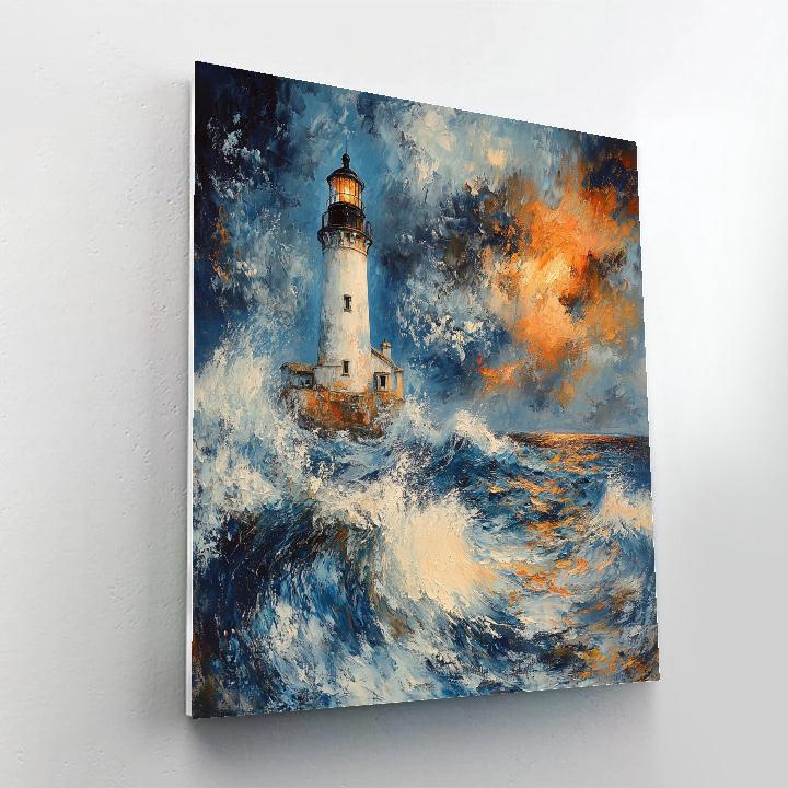 J.M.W. Turner Inspired Lighthouse In Storm paint by numbers