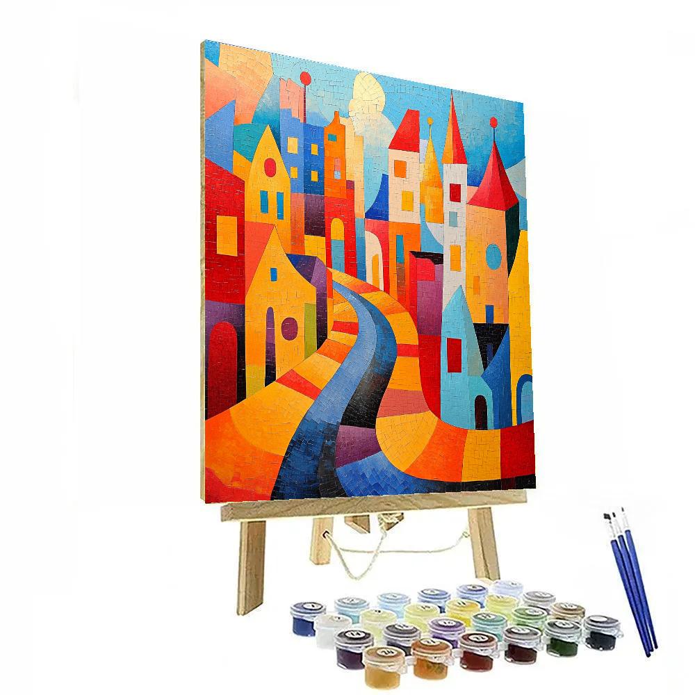 Paul Klee Inspired Whimsical Cityscape Paint by numbers art
