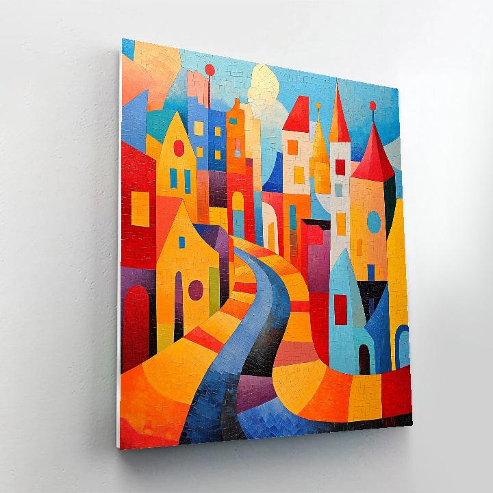 Paul Klee Inspired Whimsical Cityscape Paint by numbers art