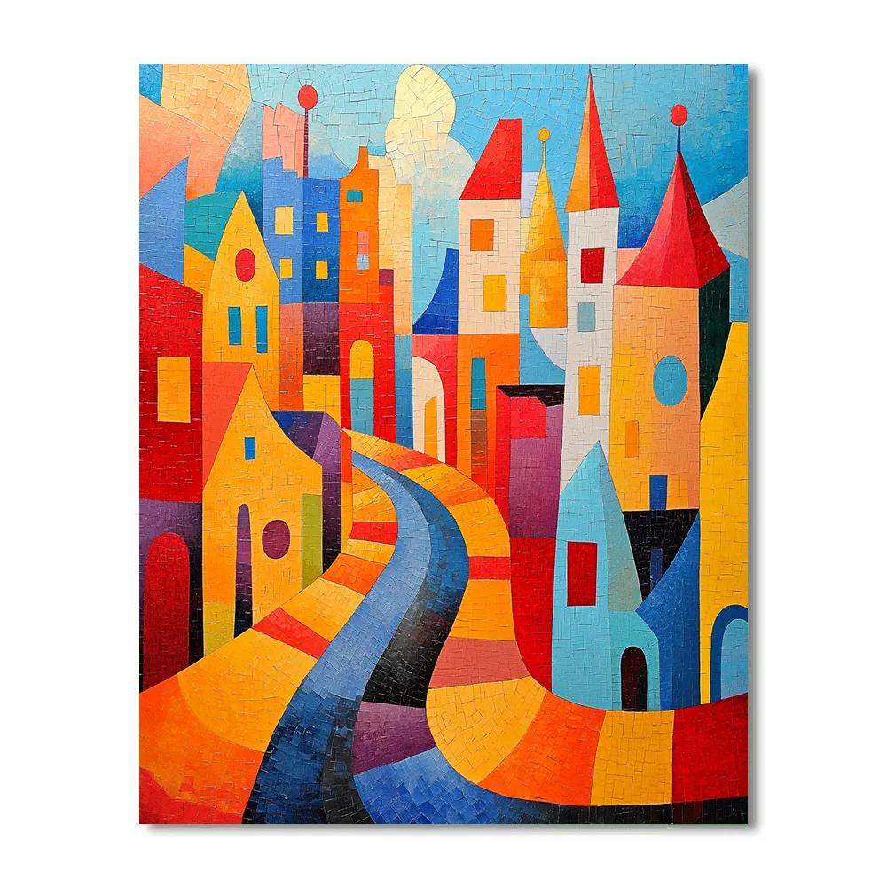 Paul Klee Inspired Whimsical Cityscape Paint by numbers art