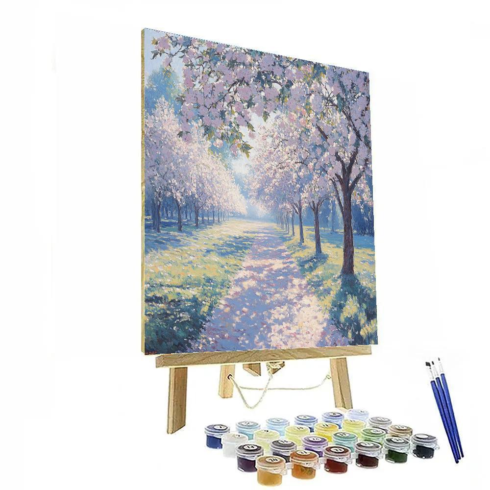 Monet Inspired Blossoming Orchard paint by numbers
