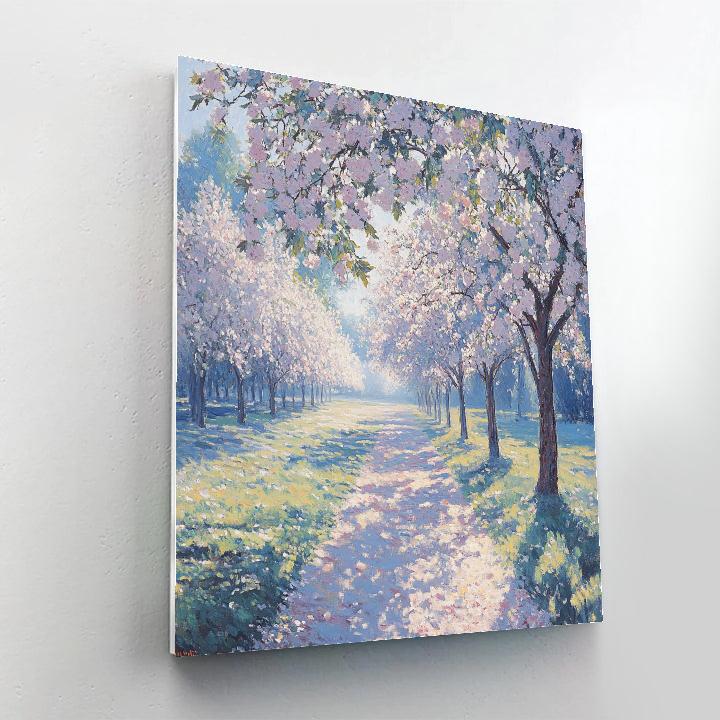 Monet Inspired Blossoming Orchard paint by numbers