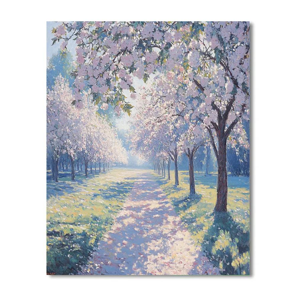 Monet Inspired Blossoming Orchard paint by numbers