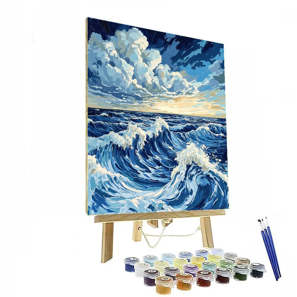 Hokusai Inspired Ocean Journey Paint by numbers kits