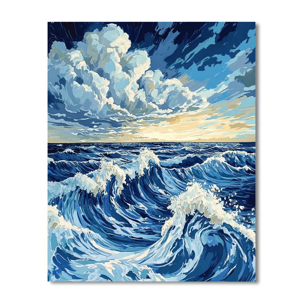 Hokusai Inspired Ocean Journey Paint by numbers kits