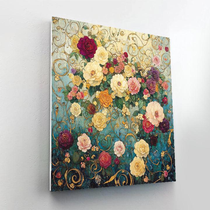 Gustav Klimt Inspired Floral Elegance Paint by numbers art