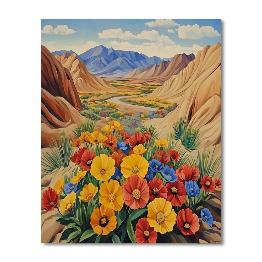 Georgia OKeeffe Inspired Desert Blooms Painting by numbers kit