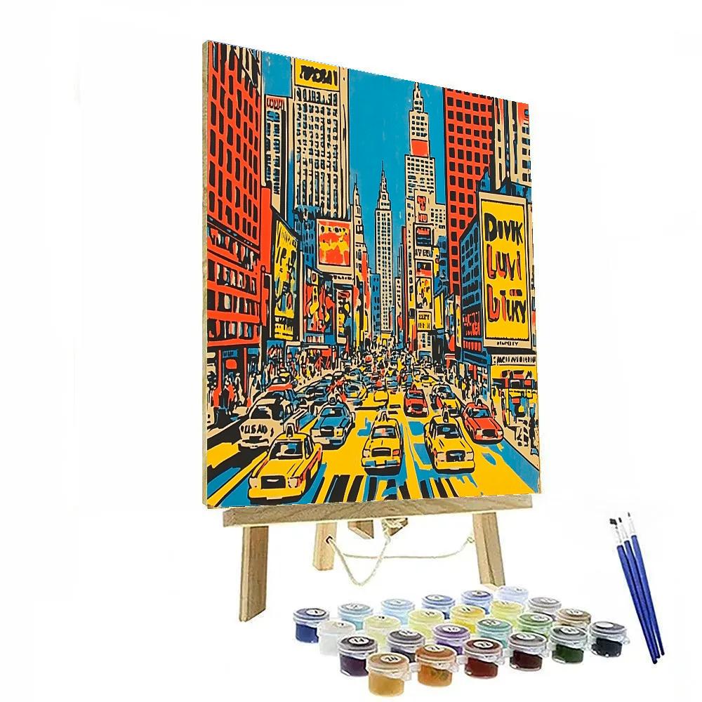Roy Lichtenstein Inspired Comic Strip City paint by numbers