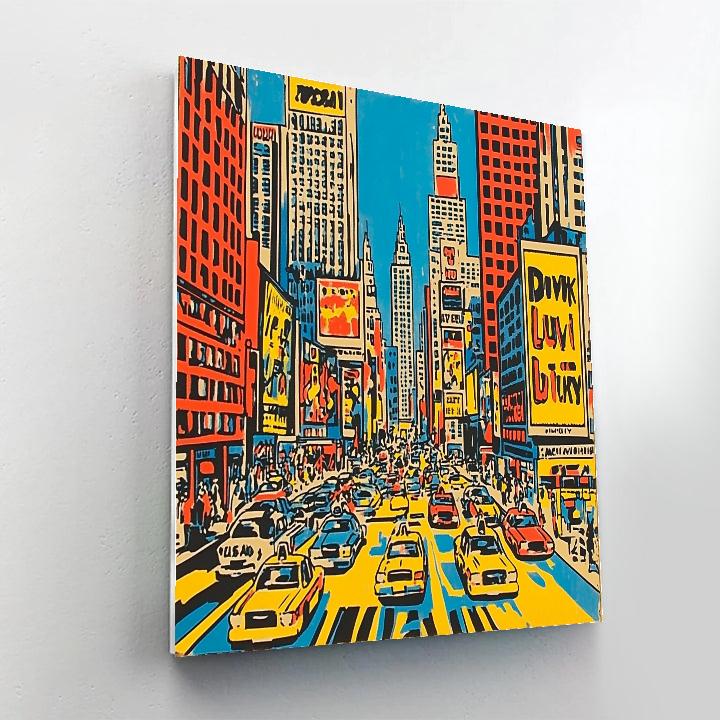 Roy Lichtenstein Inspired Comic Strip City paint by numbers