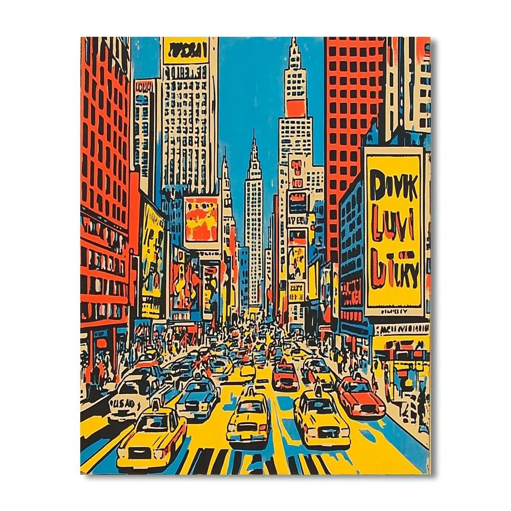 Roy Lichtenstein Inspired Comic Strip City paint by numbers