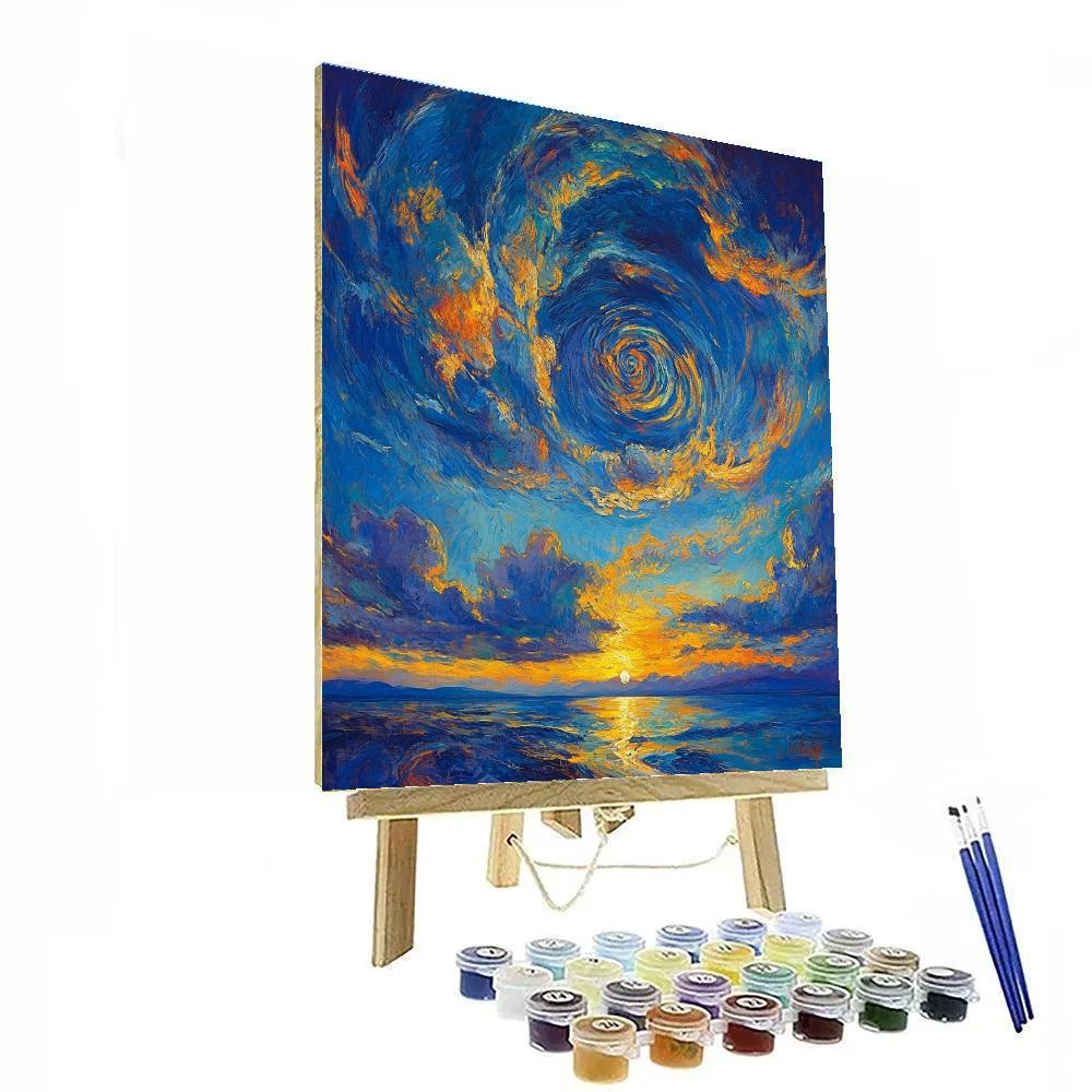 Edvard Munch Inspired Emotional Sky Paint by numbers art
