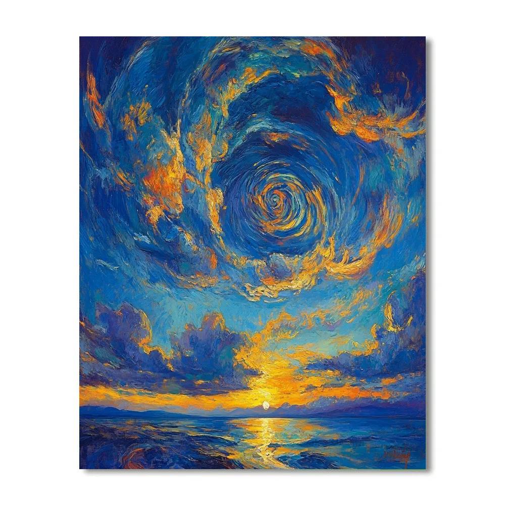 Edvard Munch Inspired Emotional Sky Paint by numbers art
