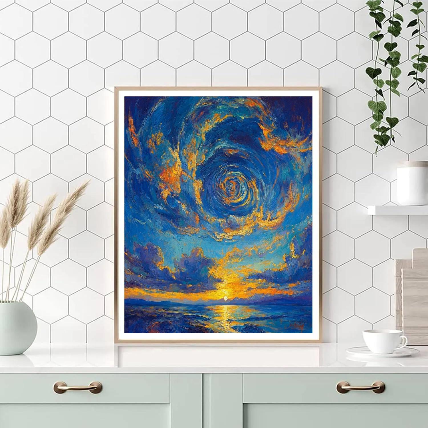 Edvard Munch Inspired Emotional Sky Paint by numbers art