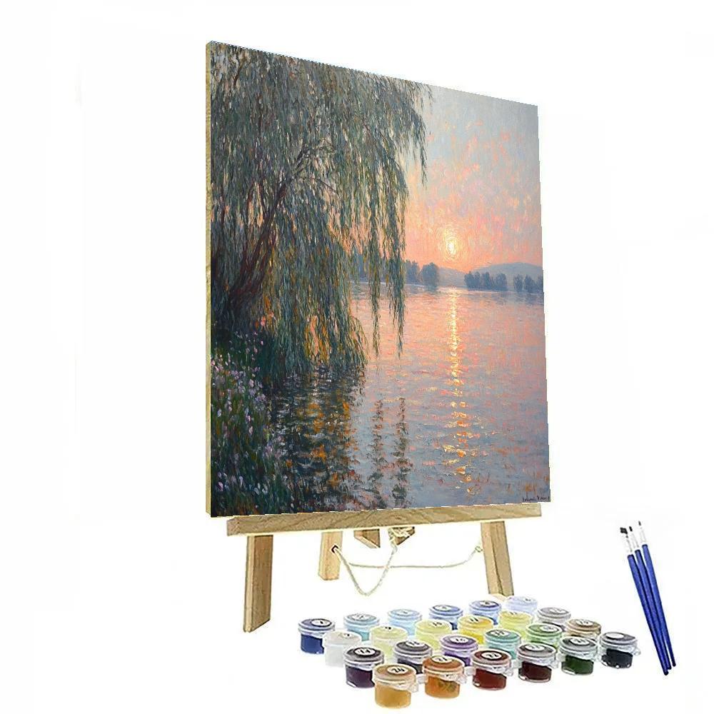 Claude Monet Inspired Sunset Reflections Numbered painting kits