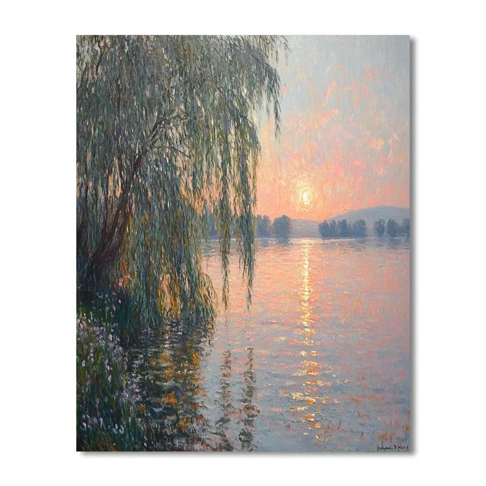 Claude Monet Inspired Sunset Reflections Numbered painting kits