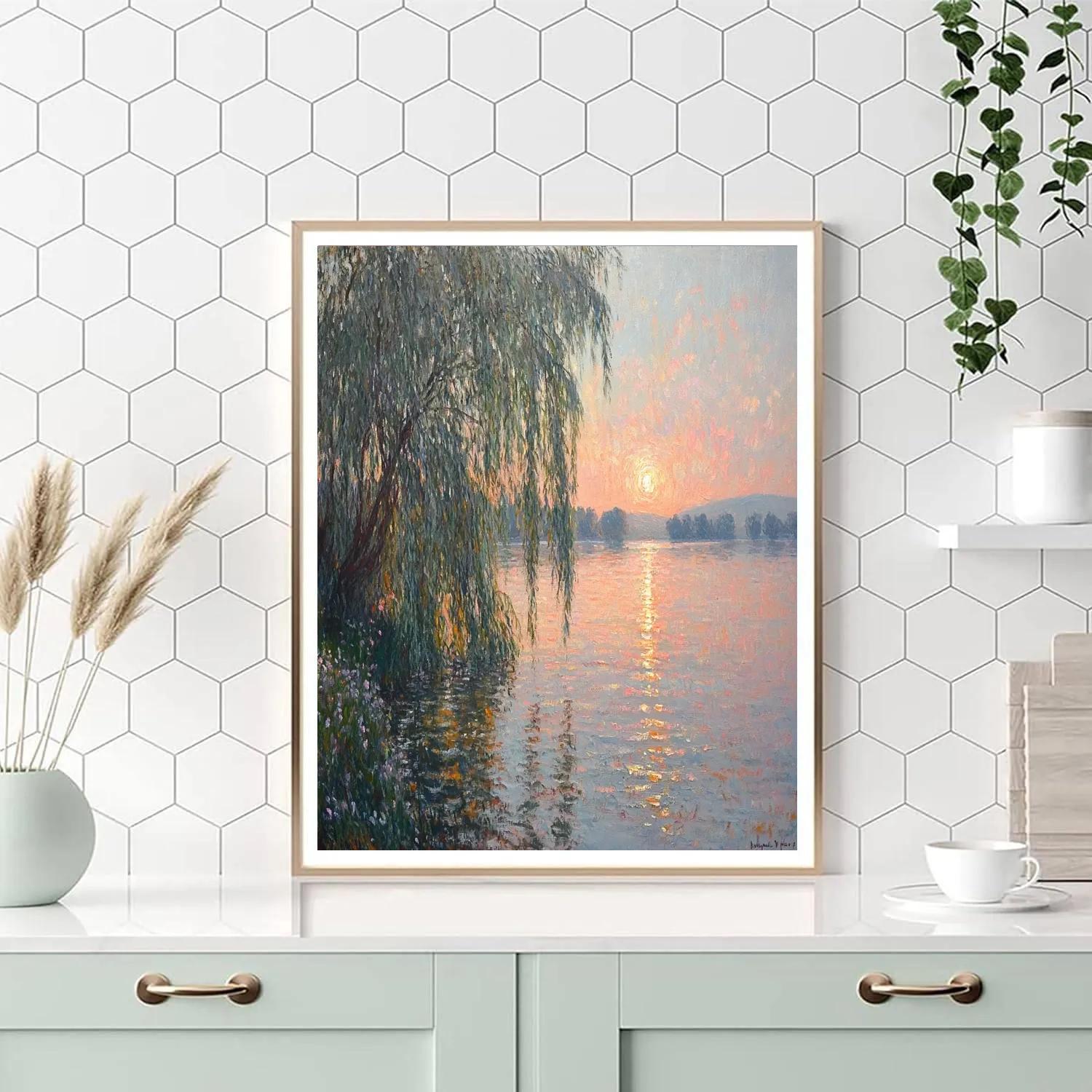 Claude Monet Inspired Sunset Reflections Numbered painting kits