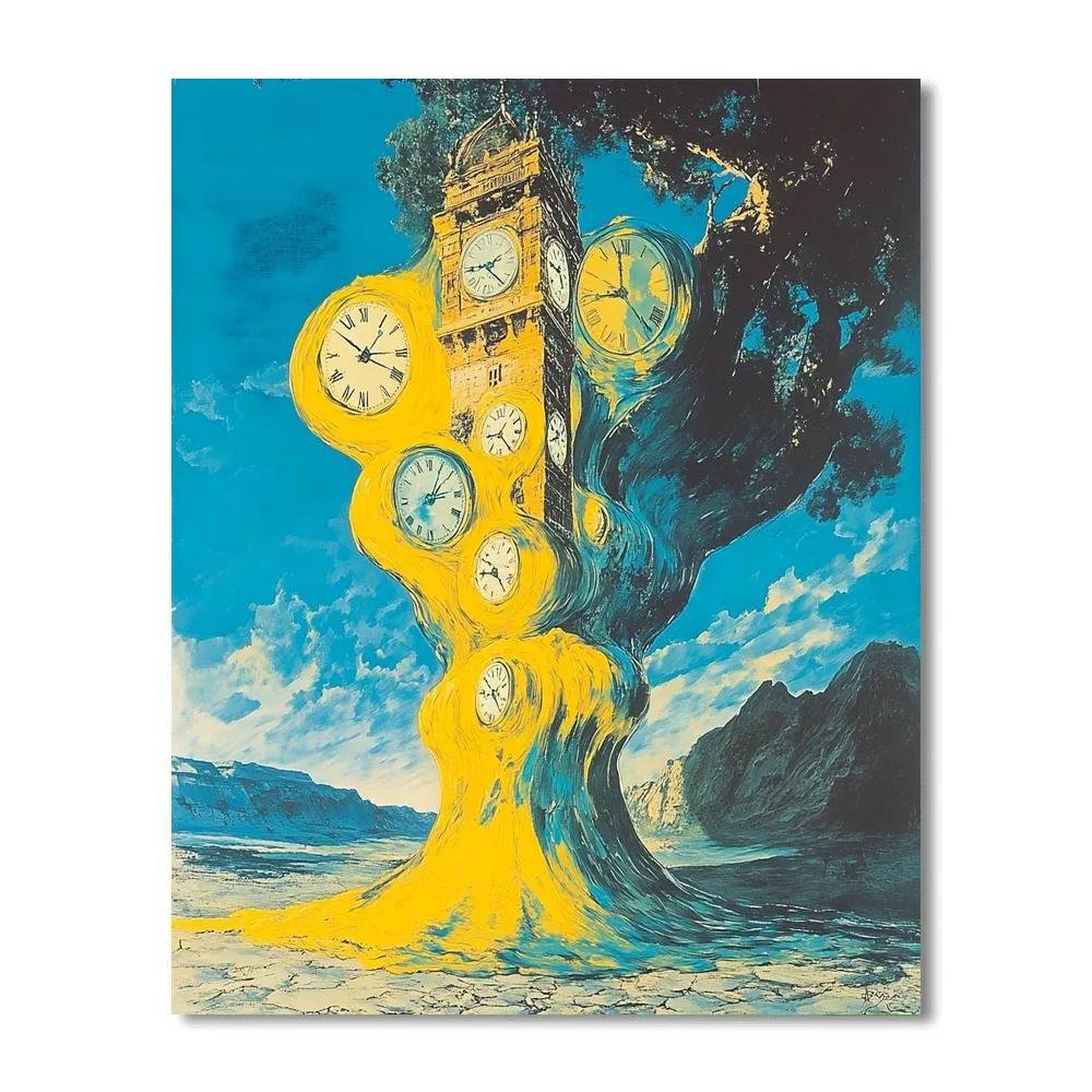 Salvador Dali Inspired Clock Tower paint by numbers