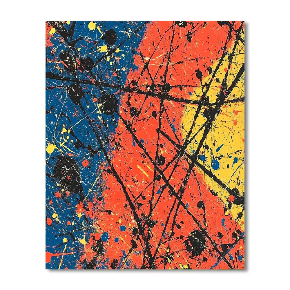 Jackson Pollock Inspired Energy Explosion Paint by numbers art