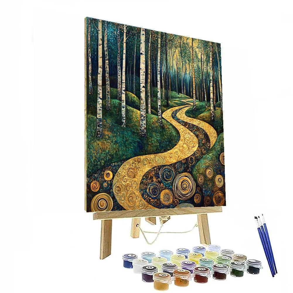 Gustav Klimt Inspired Whispering Forest painting number kit