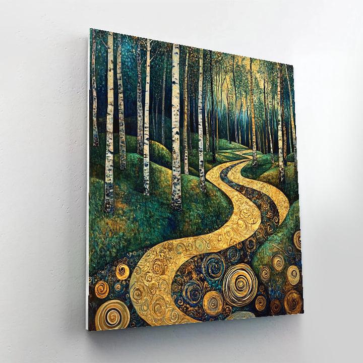 Gustav Klimt Inspired Whispering Forest painting number kit