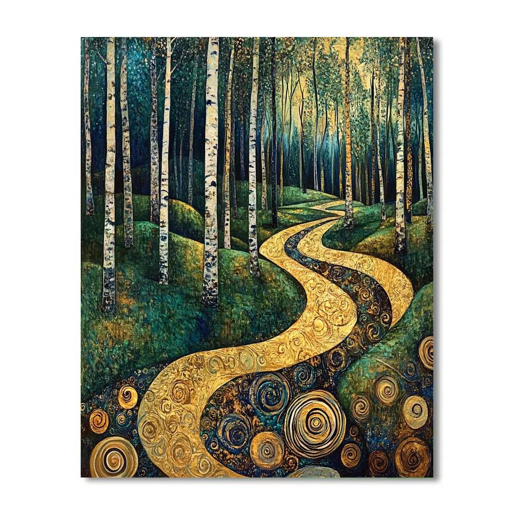 Gustav Klimt Inspired Whispering Forest painting number kit