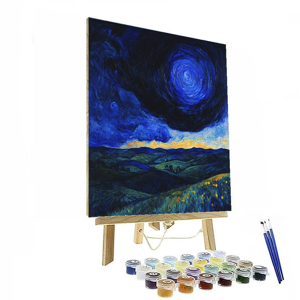 Edvard Munch Inspired Stormy Night Number painting