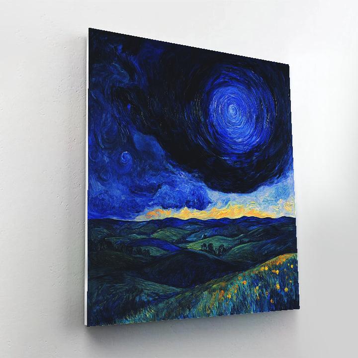 Edvard Munch Inspired Stormy Night Number painting