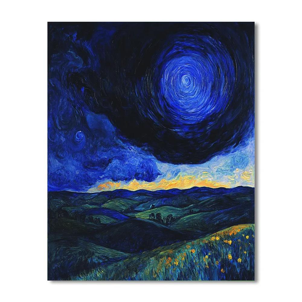 Edvard Munch Inspired Stormy Night Number painting