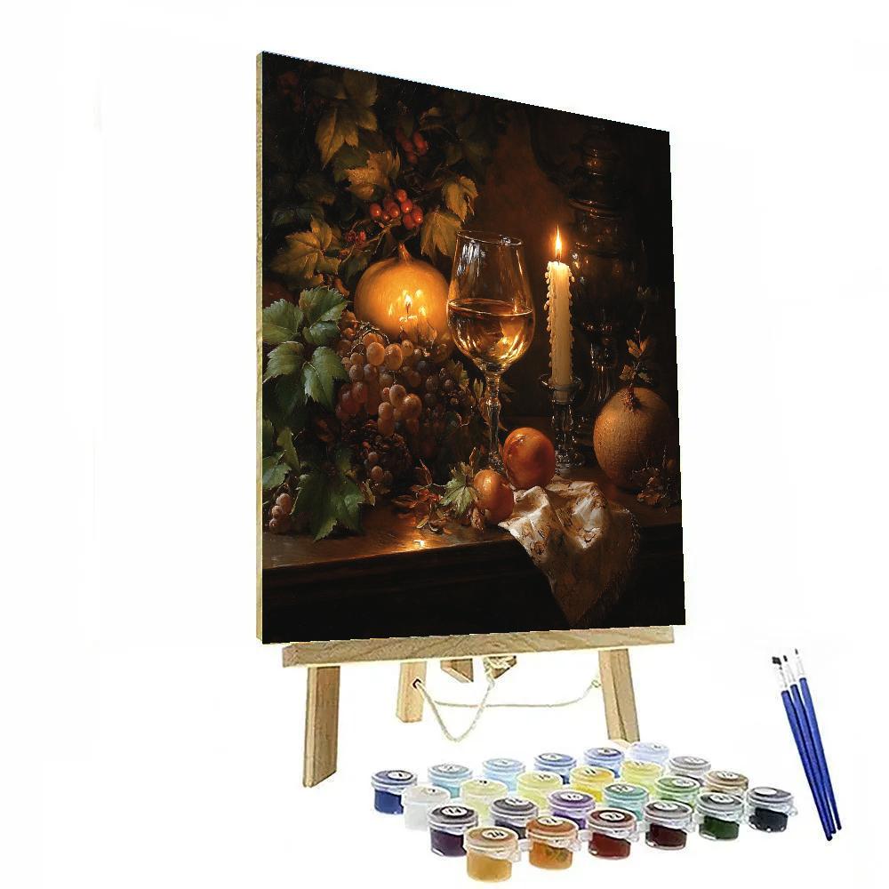Rembrandt Inspired Candlelit Table paint by numbers