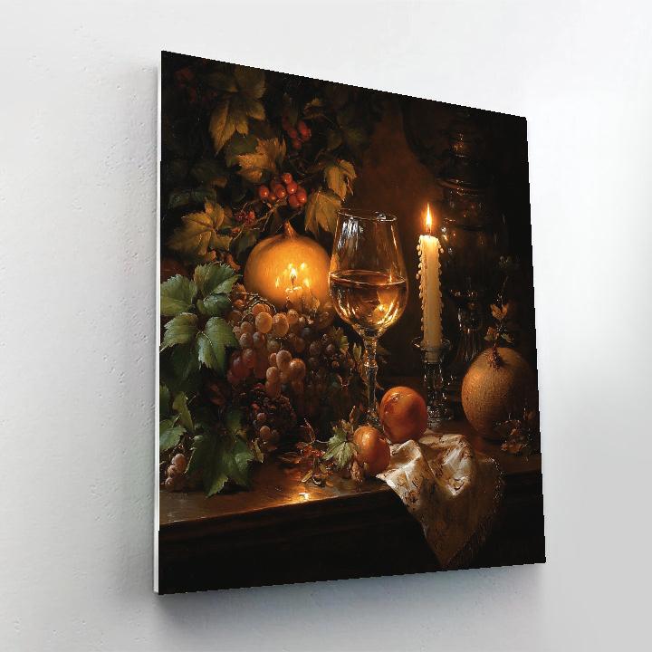 Rembrandt Inspired Candlelit Table paint by numbers