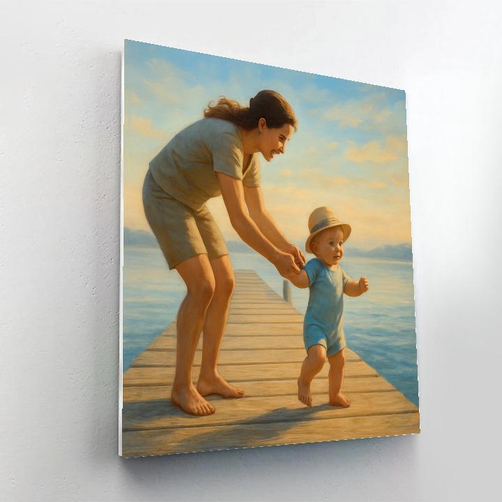 First Steps On The Pier Numbered painting kits