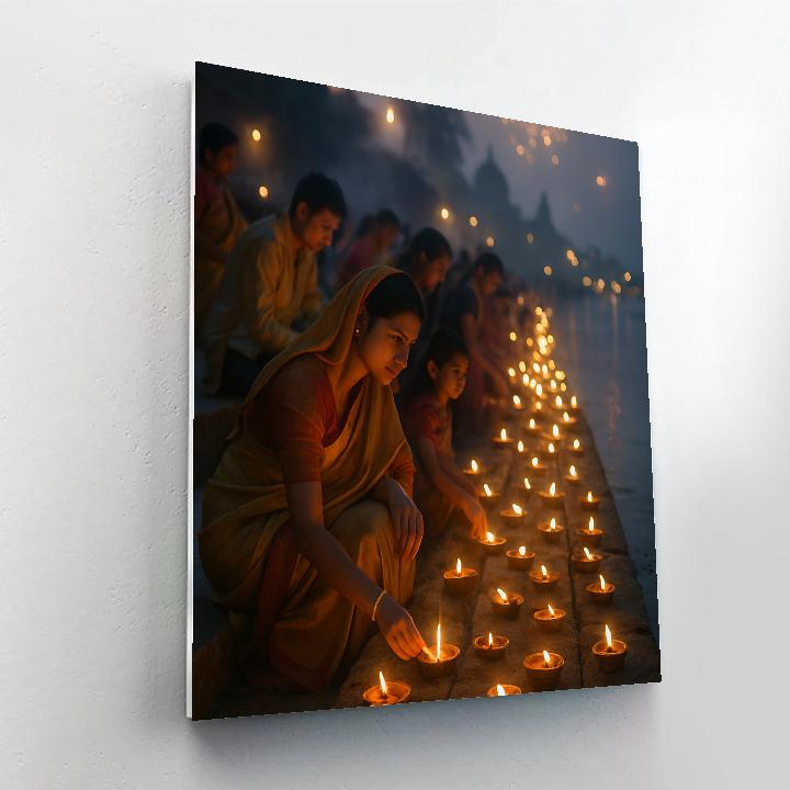 Diwali River Of Lights paint by number
