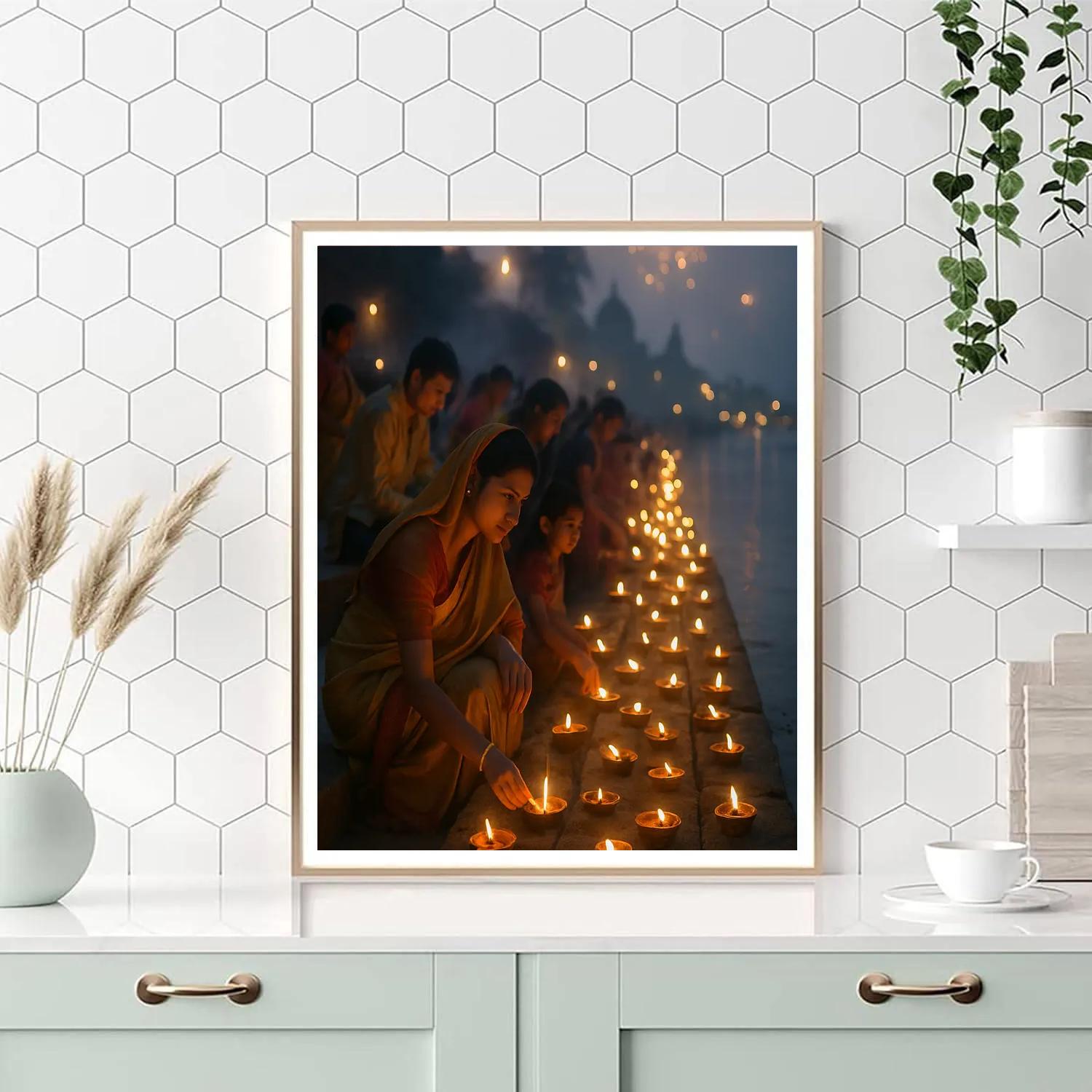 Diwali River Of Lights paint by number