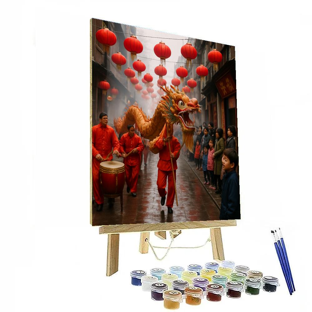 Lunar New Year Dragon Street DIY paint by numbers