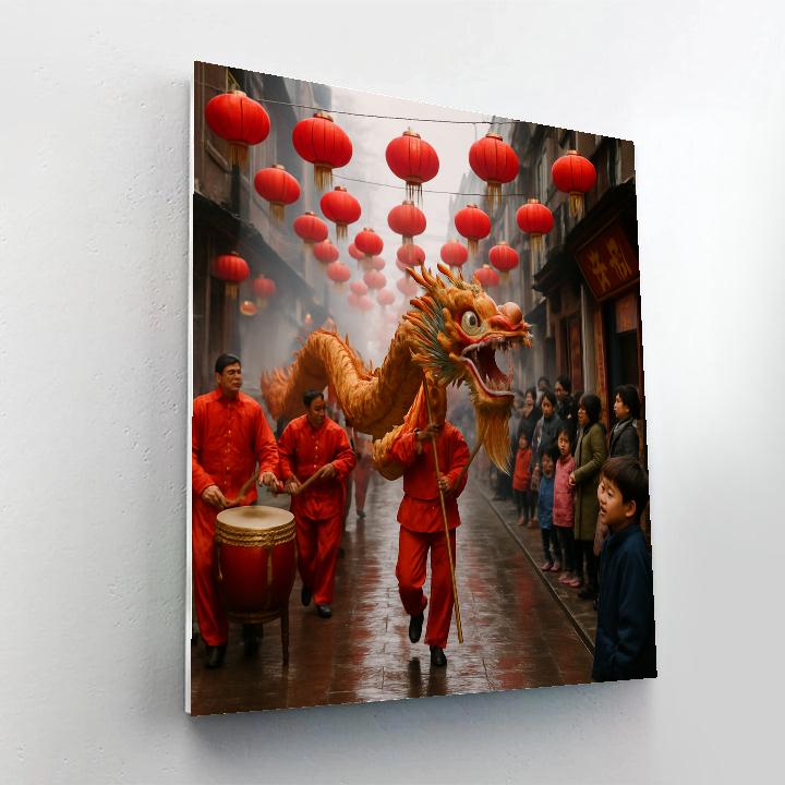 Lunar New Year Dragon Street DIY paint by numbers