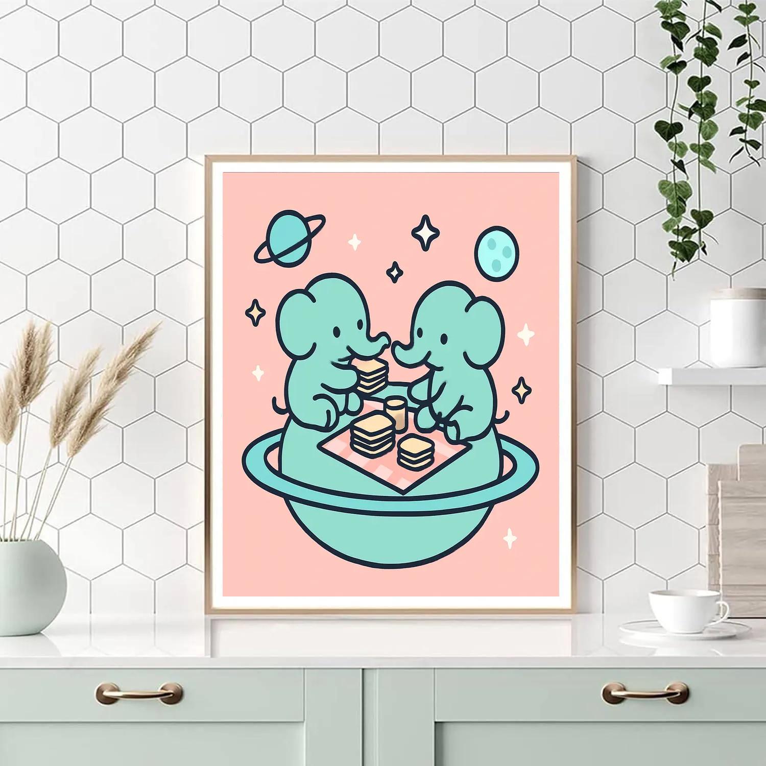 Planet Picnic Elephants painting number kit
