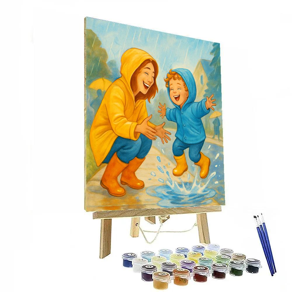 Raincoat Puddle Jump Painting by numbers kit