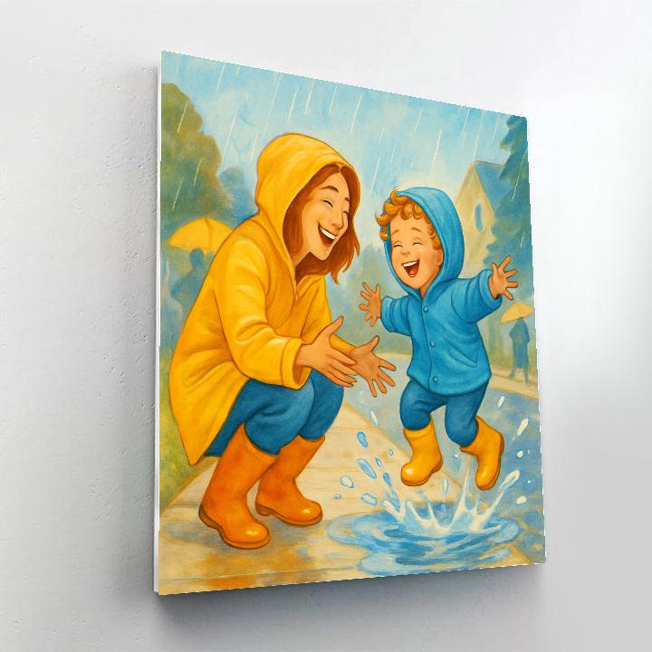 Raincoat Puddle Jump Painting by numbers kit
