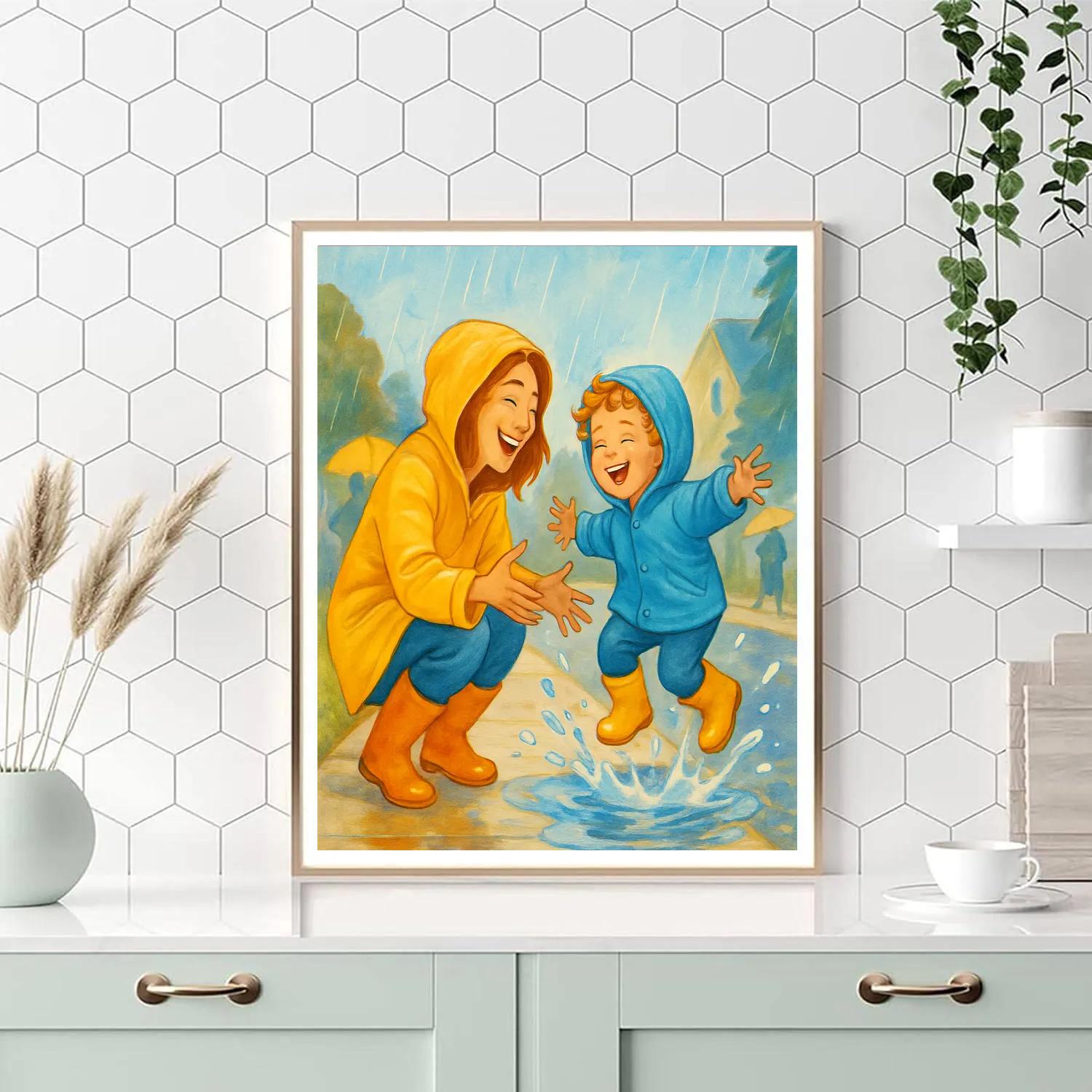 Raincoat Puddle Jump Painting by numbers kit