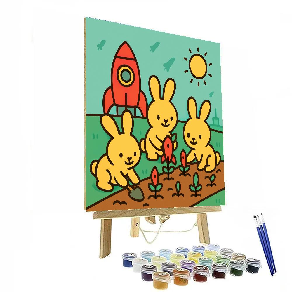 Rocket Garden Rabbits paint by numbers