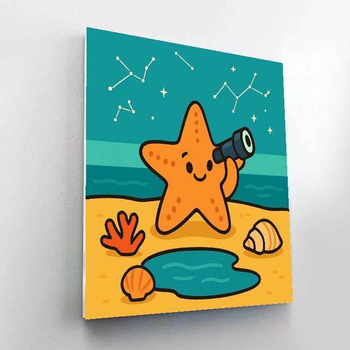 Starfish Astronomer DIY paint by numbers
